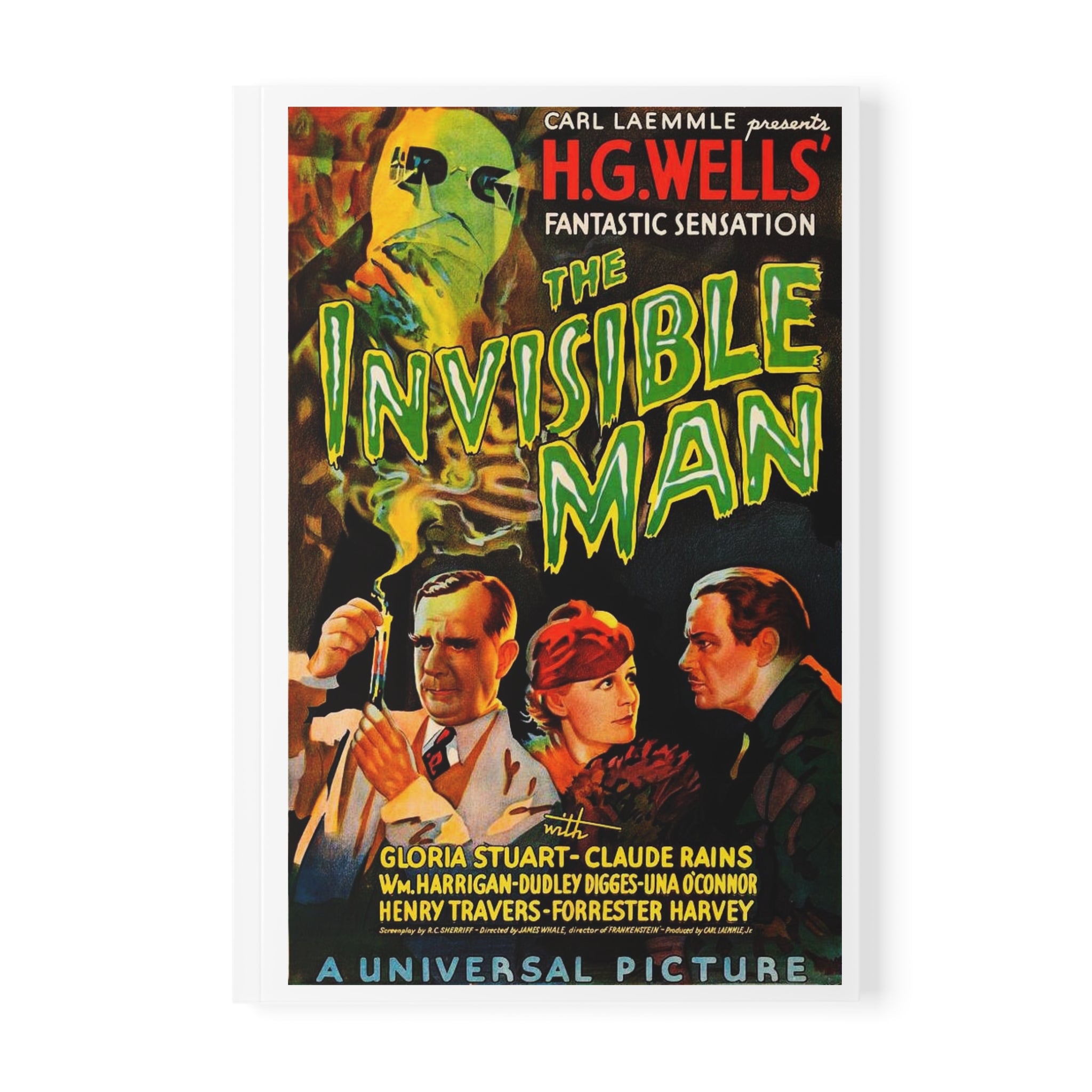 Invisible Man Vintage Movie Poster Notebook — A5 Softcover Journal