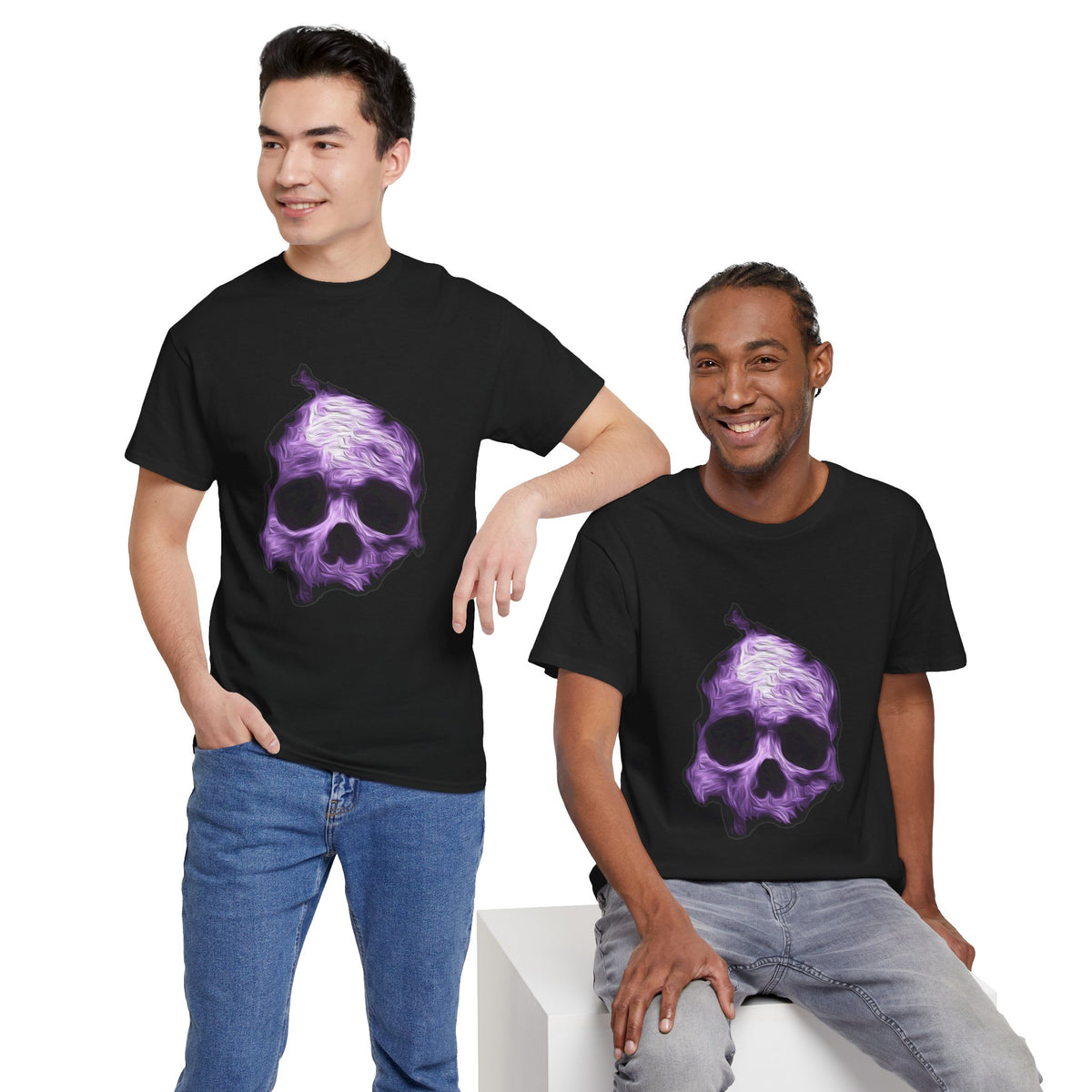 Purple Skull T-Shirt — Gothic Vaporwave Graphic Tee