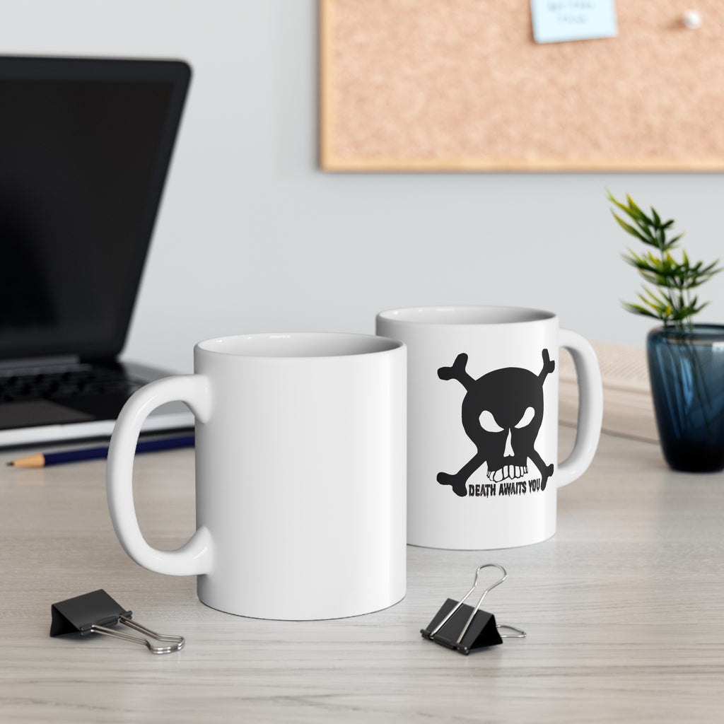 Skull & Crossbones Coffee Mug - Pirate Vintage Skull 11oz Ceramic