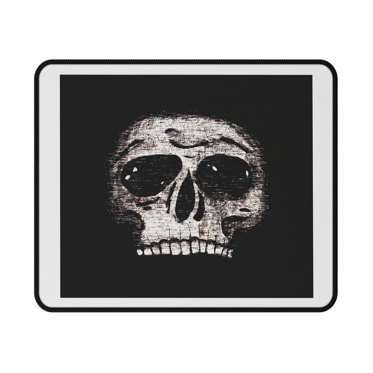 Minimalist Distressed Skull Graphic Gaming Mouse Pad — for Gamers & Halloween