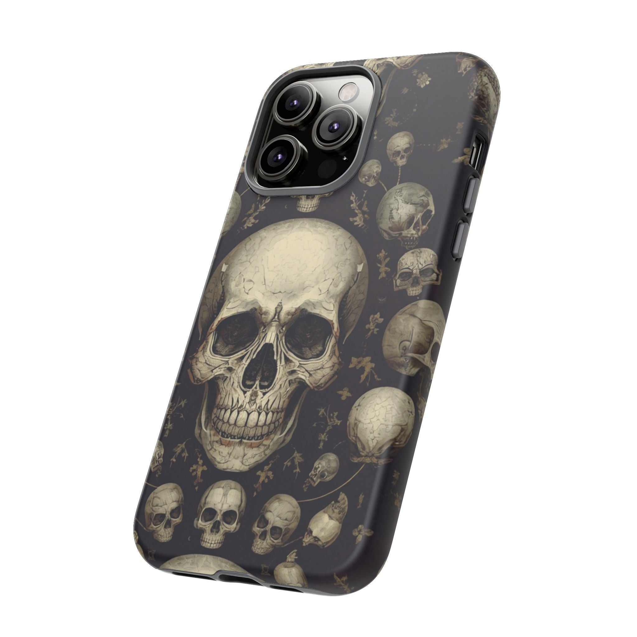 Skull Pattern Phone Case — Gothic Vintage Skull Design for iPhone