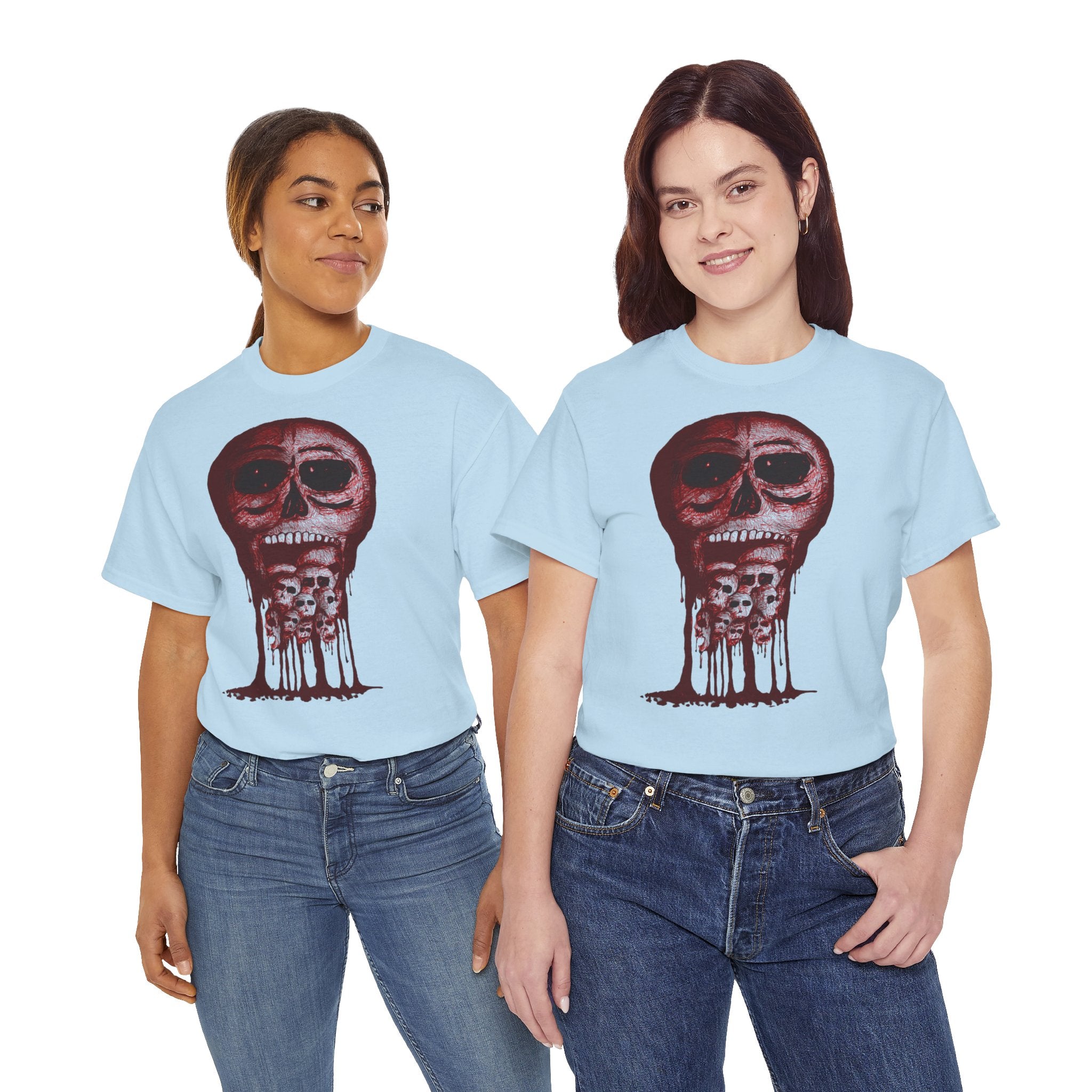 Mouth of Skulls Graphic Tee — Creepy Melting Skull Shirt for Goth & Halloween