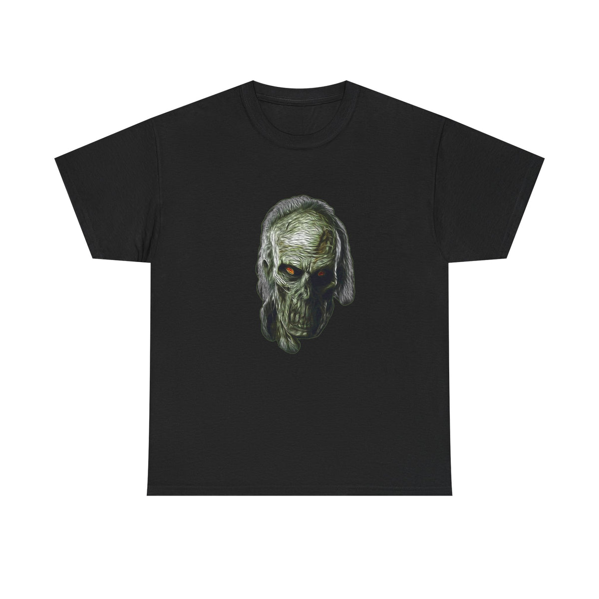 Zombie Horror Skull Tee — Eerie Green Zombie Face Graphic T-Shirt