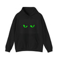 Black Hoodie with Neon Green Dragon Eyes — Spooky Graphic