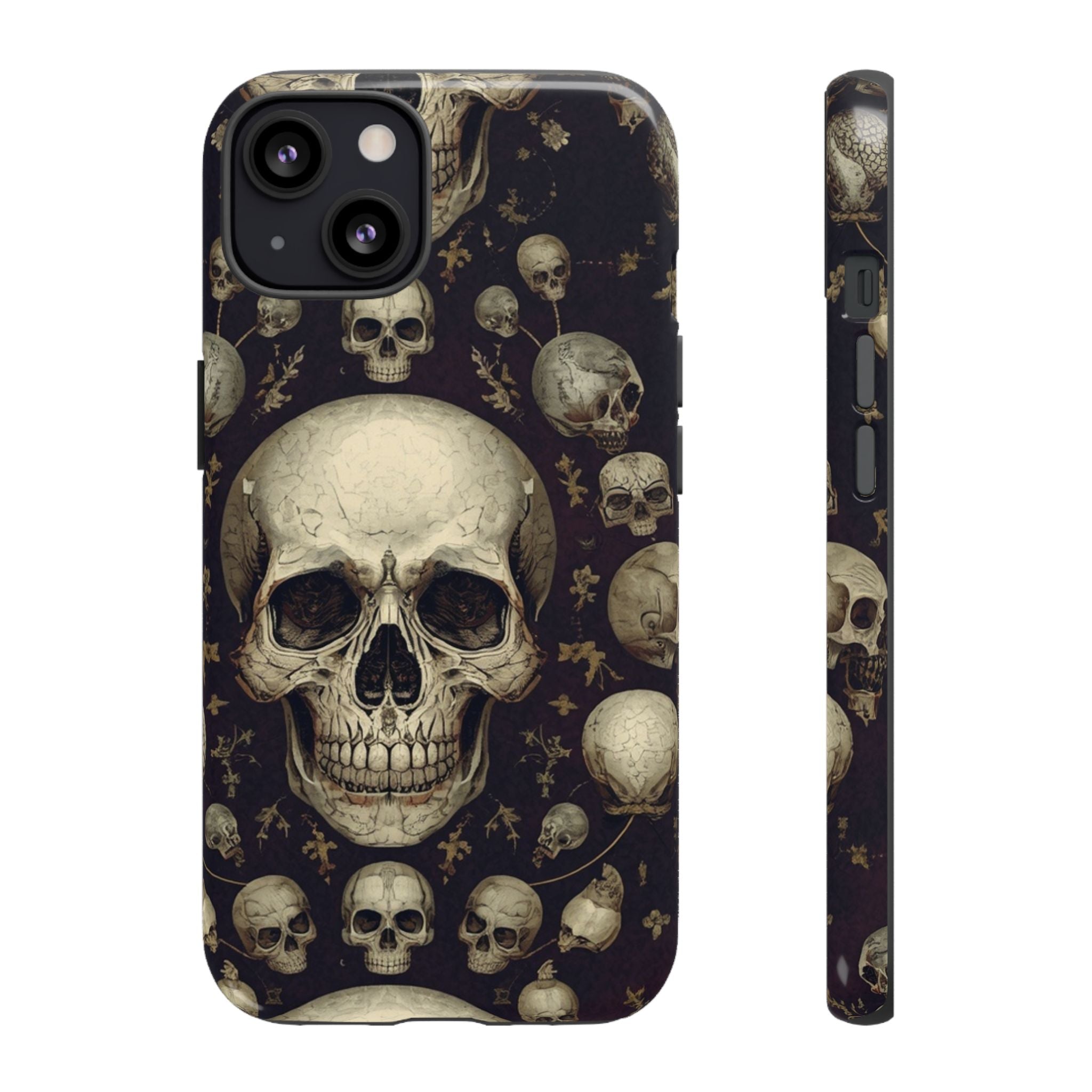 Skull Pattern Phone Case — Gothic Vintage Skull Design for iPhone