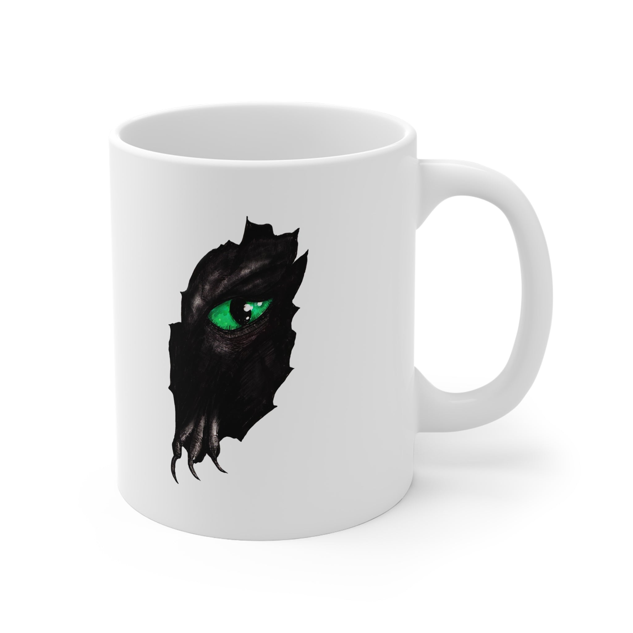 Green Dragon Eye and Claw mug | Ceramic Coffee Cup