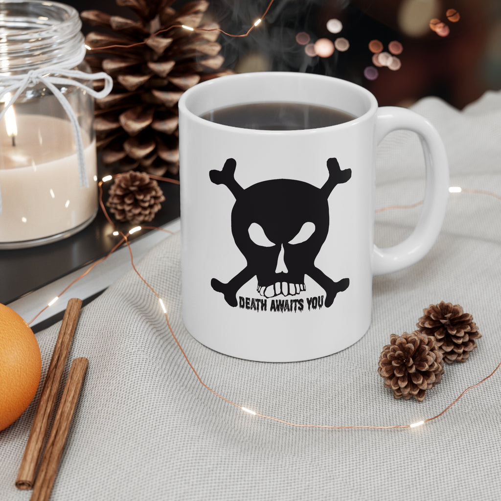 Skull & Crossbones Coffee Mug - Pirate Vintage Skull 11oz Ceramic