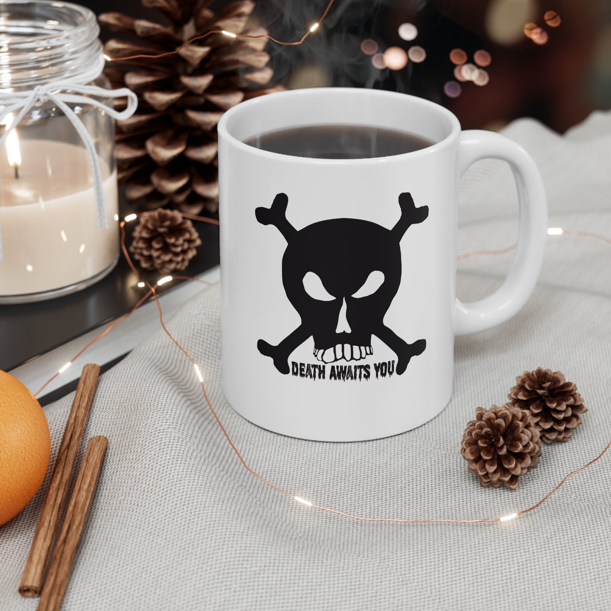 Skull & Crossbones Coffee Mug - Pirate Vintage Skull 11oz Ceramic