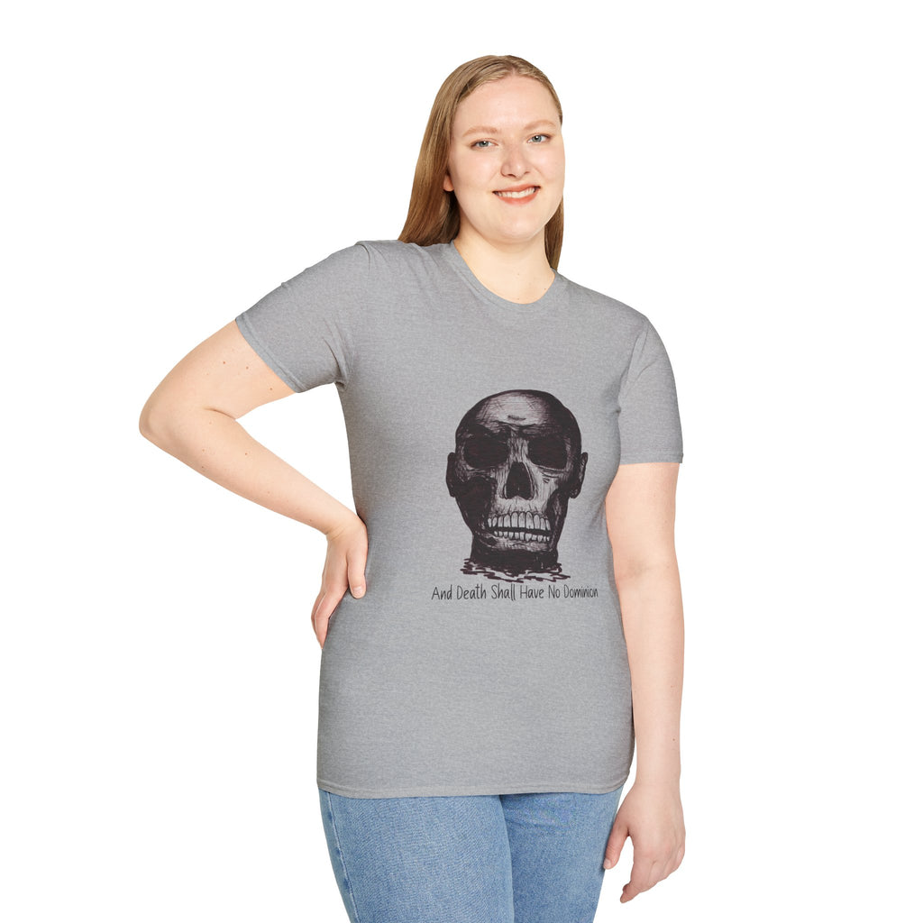Skull Design by PhatBob. And Death Shall Have No Dominion. Skull Illustration T-Shirt — Bold Vintage Skull Graphic Tee