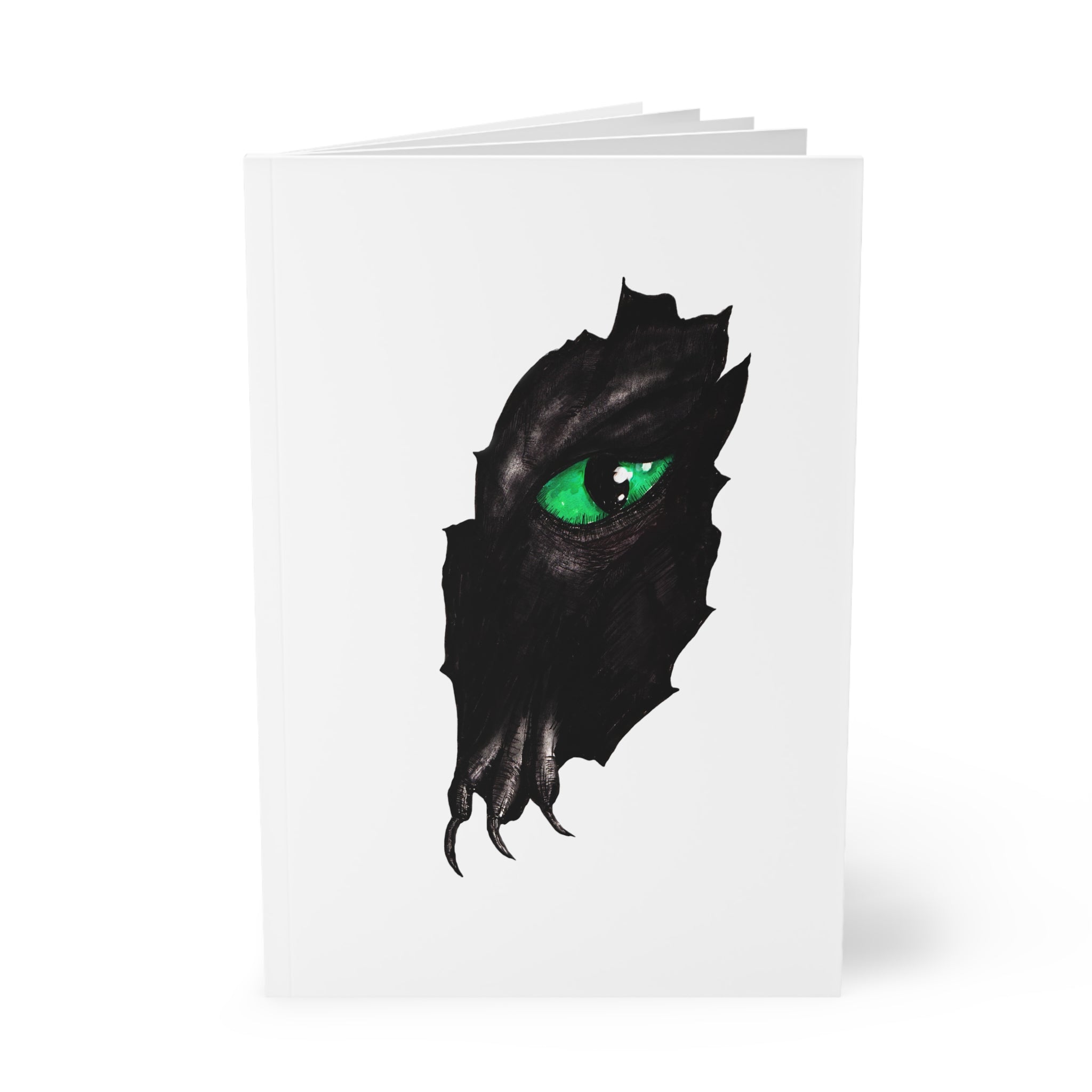 Green Dragon Eye and Claw A5 Softcover Notebook — Green Fantasy Sketch Journal