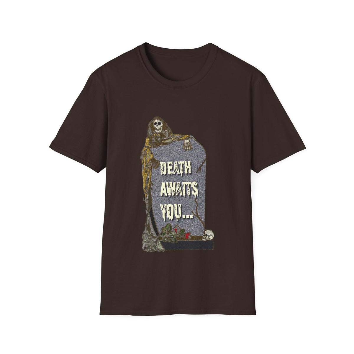 Death Awaits You T-Shirt — Grim Reaper Vintage Goth Tee