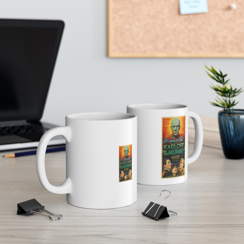 Classic Monster Movie Mug — Karloff The Mummy Retro Poster 11oz