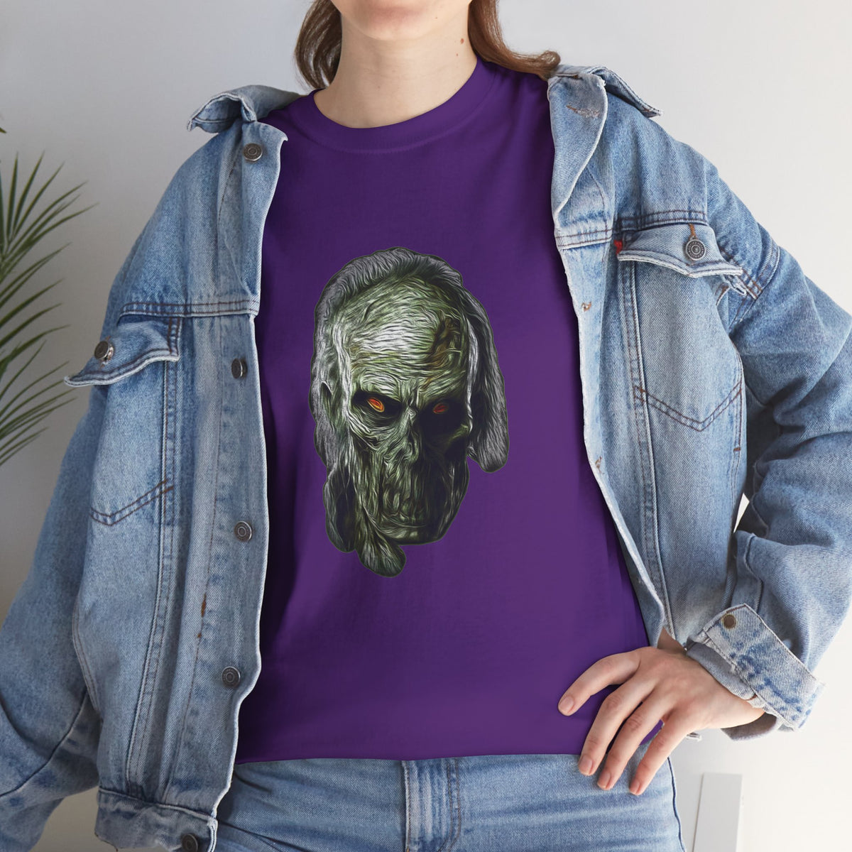 Zombie Horror Skull Tee — Eerie Green Zombie Face Graphic T-Shirt