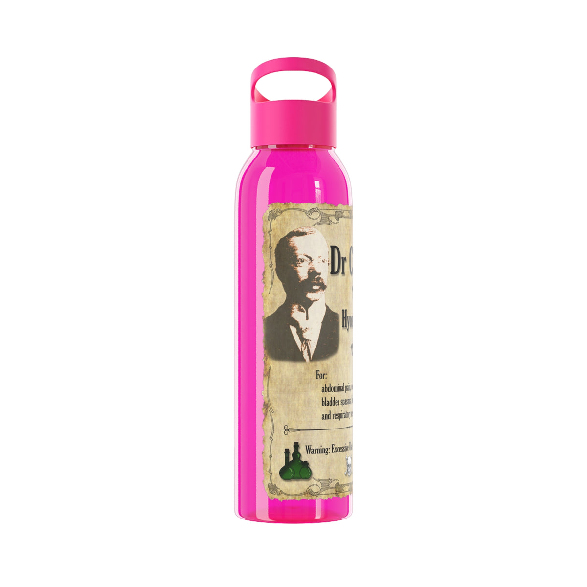 Vintage Apothecary Sky Water Bottle - “Dr Crippen’s Famous Hyoscine Tonic” Design