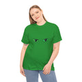 Black Tee with Neon Green Dragon Eyes — Spooky Graphic