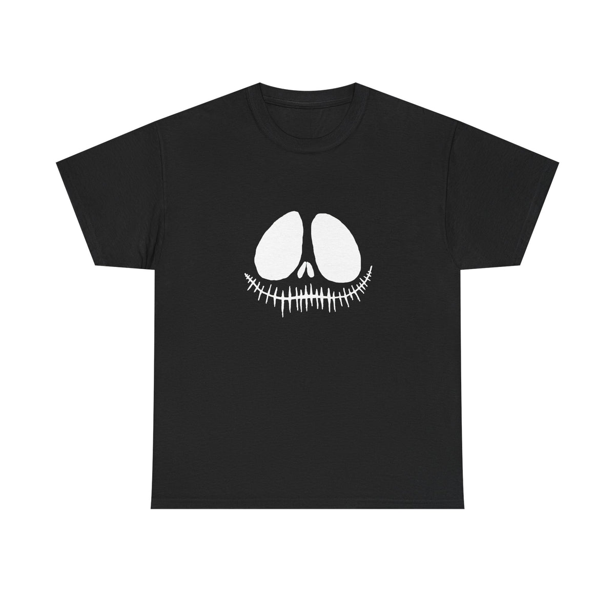 Skull Face White Graphic Tee — Minimal Halloween Skull