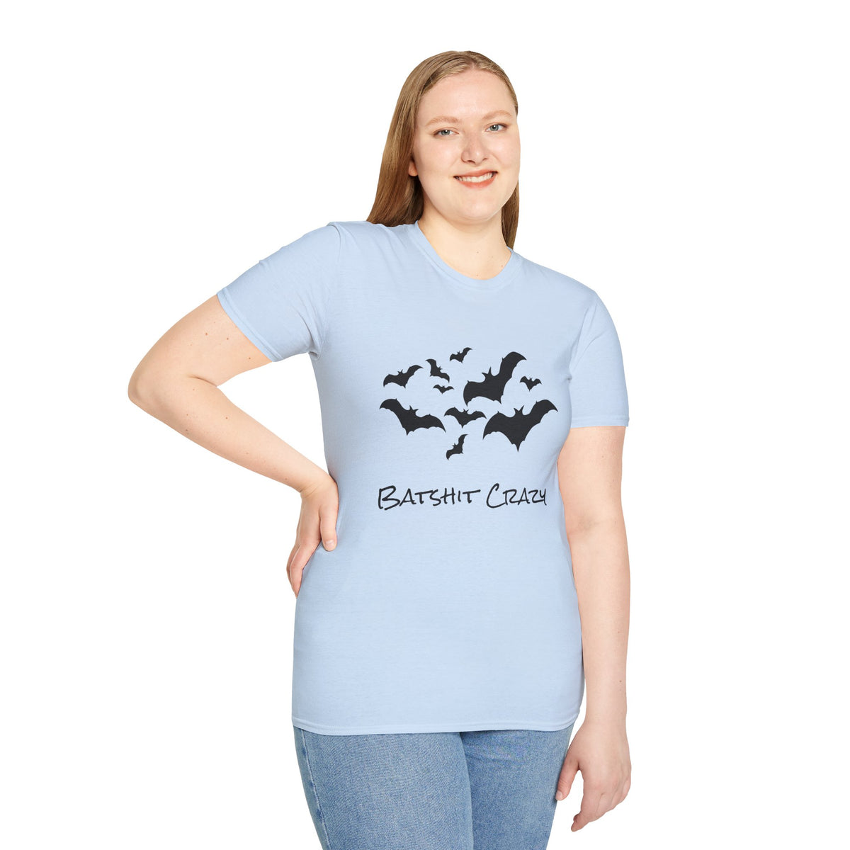 Bat Silhouette T‑Shirt — "Batshit Crazy" Graphic Halloween Tee