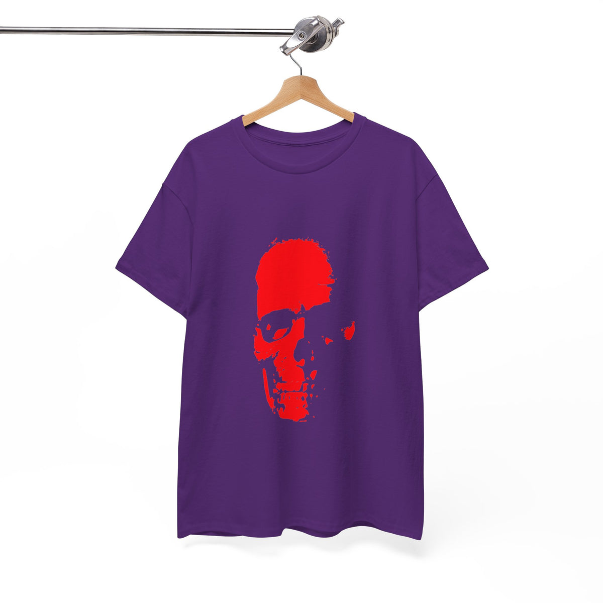 Red Skull Silhouette Tee — Minimalist Skull Graphic T-Shirt