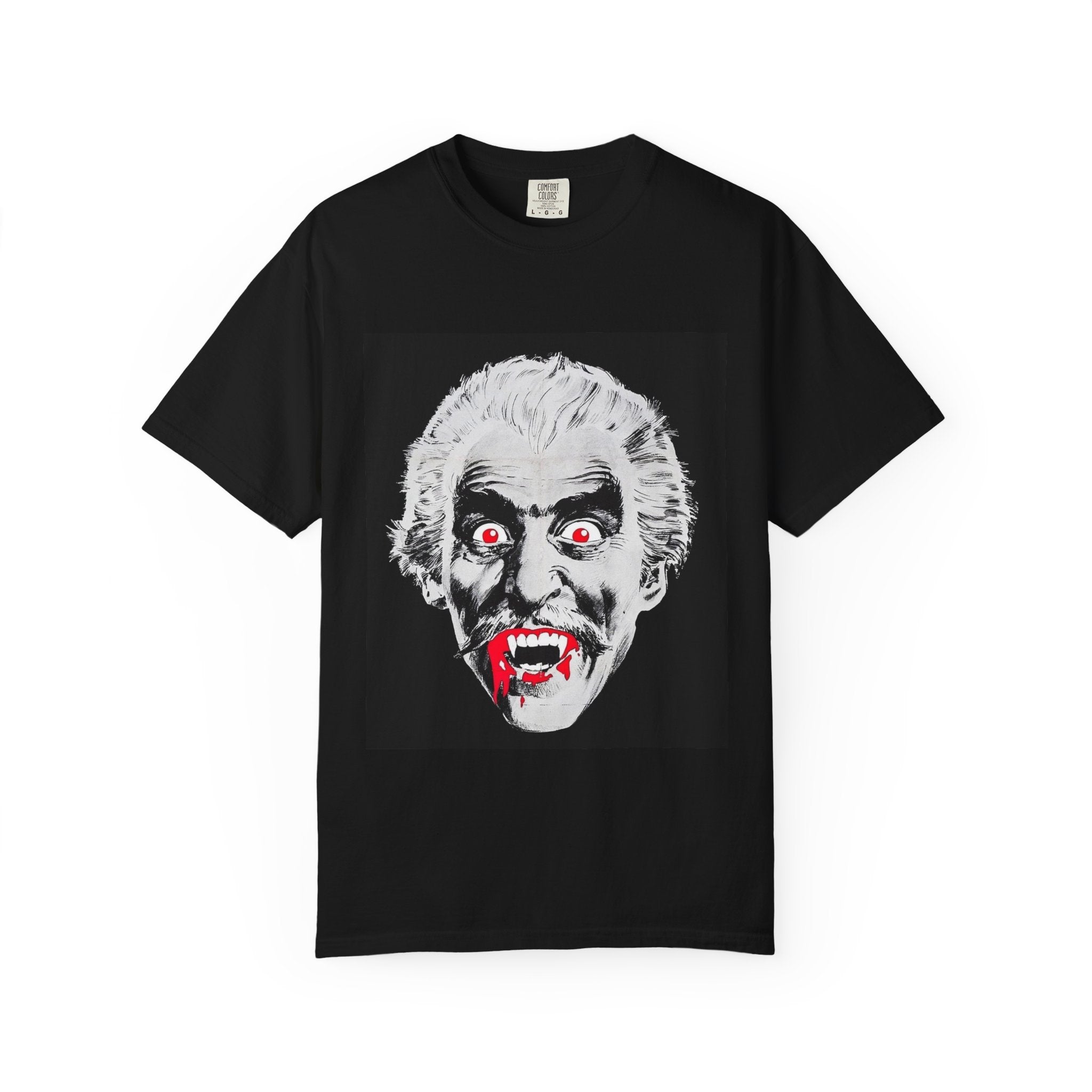 Vampire Face Graphic T-Shirt — Bloody Fangs Horror Tee
