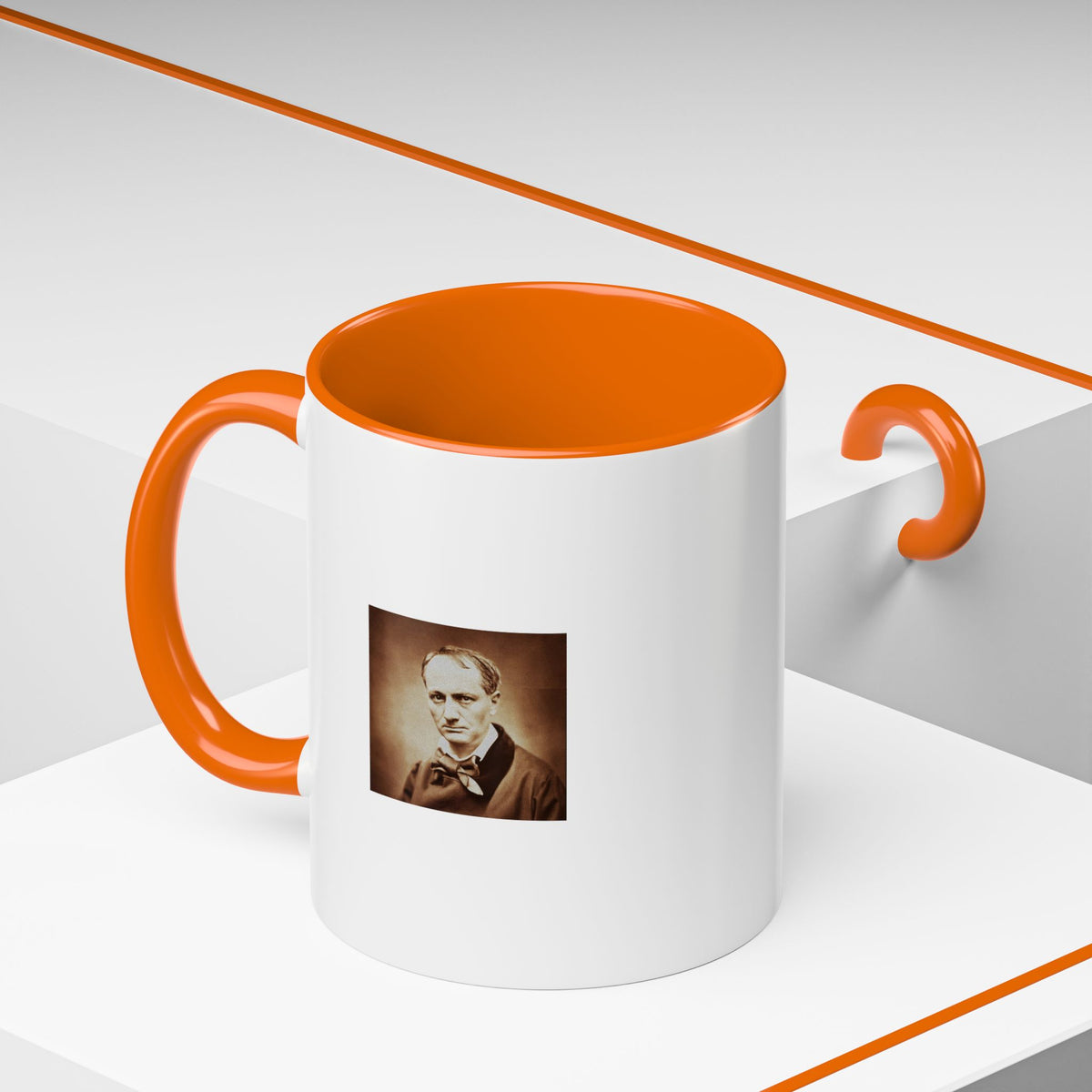 Vintage Portrait Mug with Charles Baudelaire Quote, Literary Gift (11/15oz)