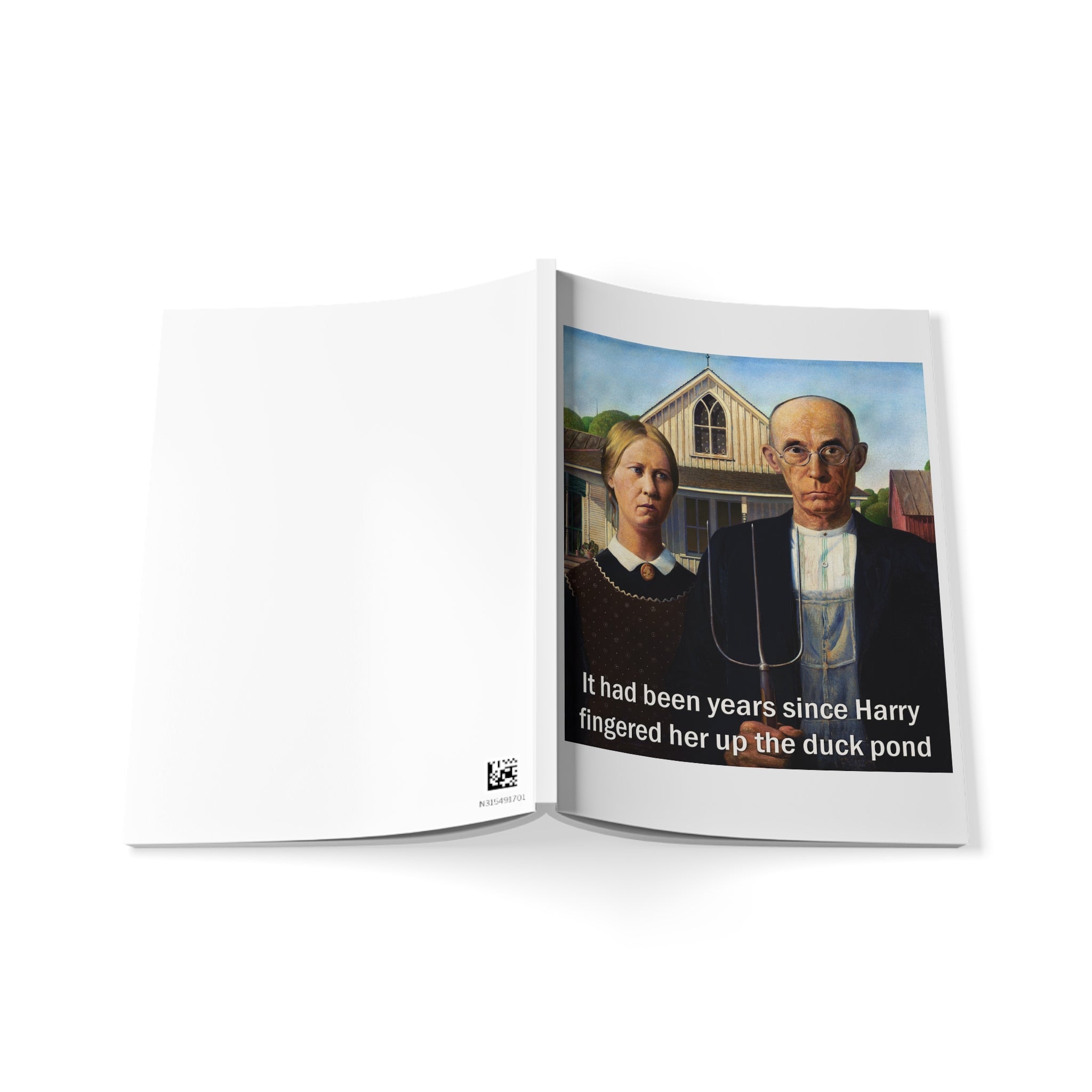 Notebook — Funny Gothic 'Harry Fingered Her Up the Duck Pond' A5 Journal