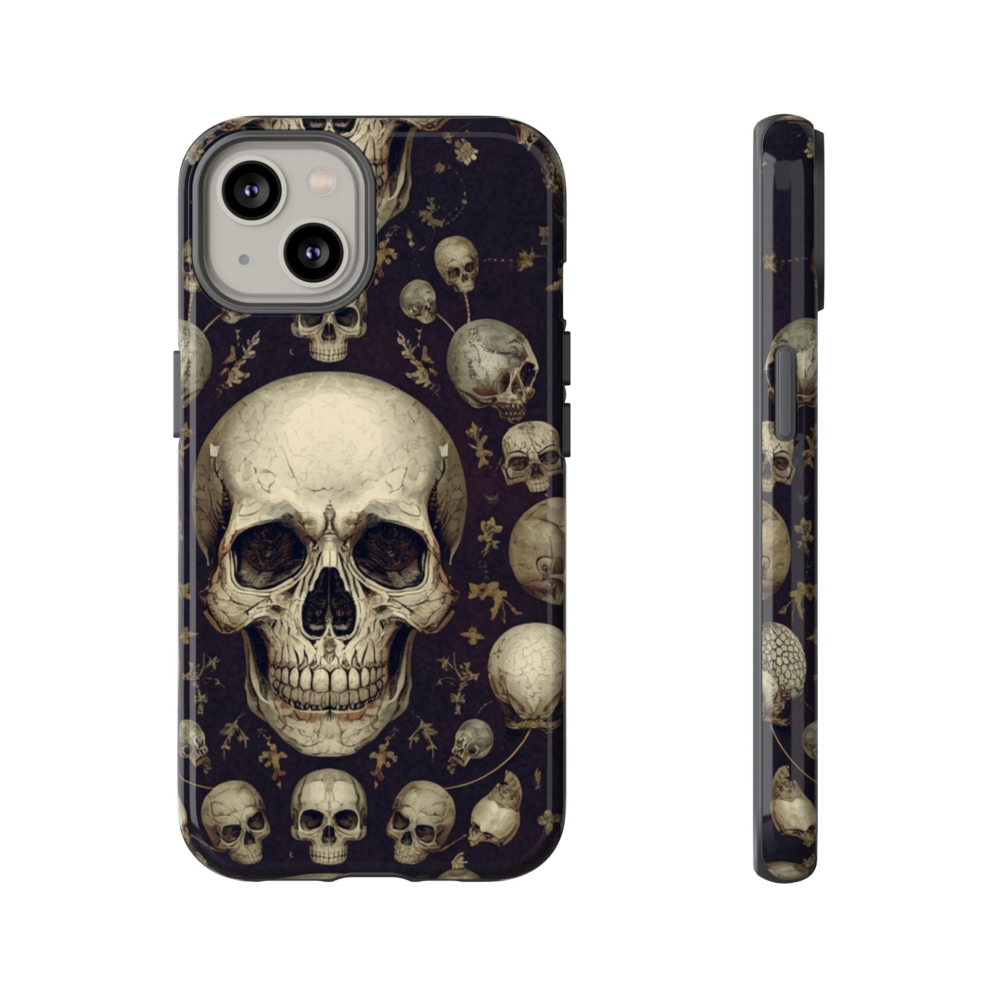 Skull Pattern Phone Case — Gothic Vintage Skull Design for iPhone