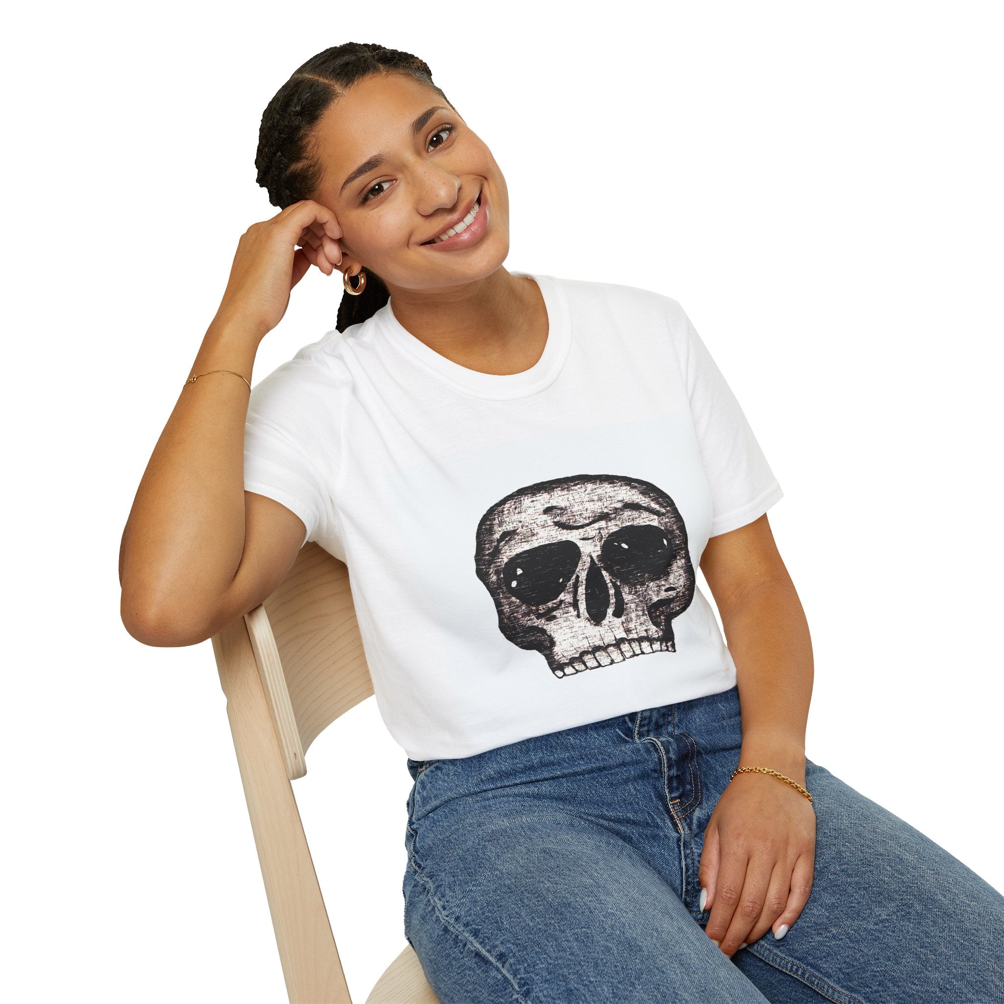 Skull Graphic T‑Shirt — Vintage Distressed Skull Tee for Goth & Alternative Style
