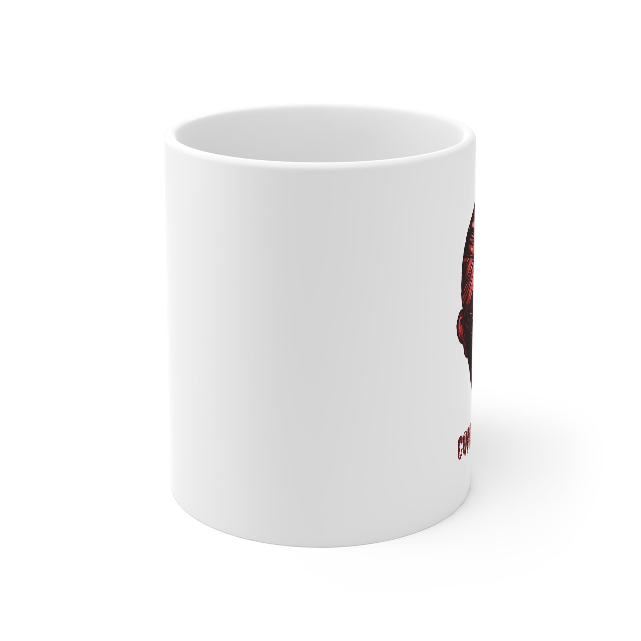 Mummy Head Illustration T-shirt | 'Come to Mummy' Horror Coffee Cup