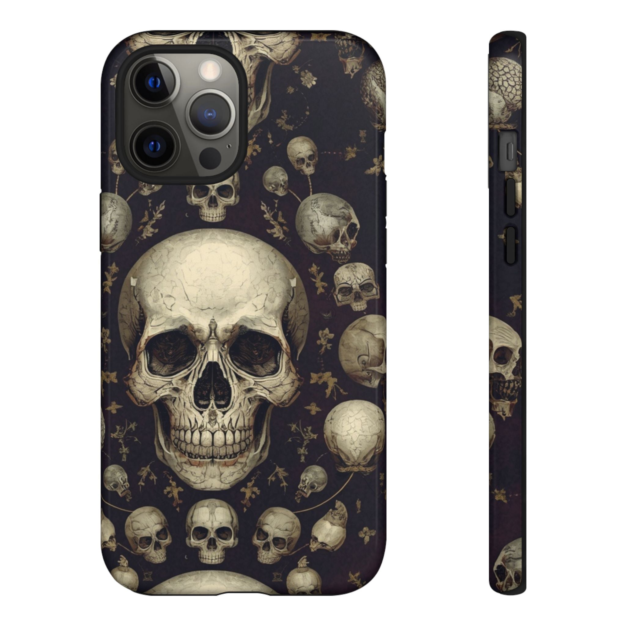 Skull Pattern Phone Case — Gothic Vintage Skull Design for iPhone