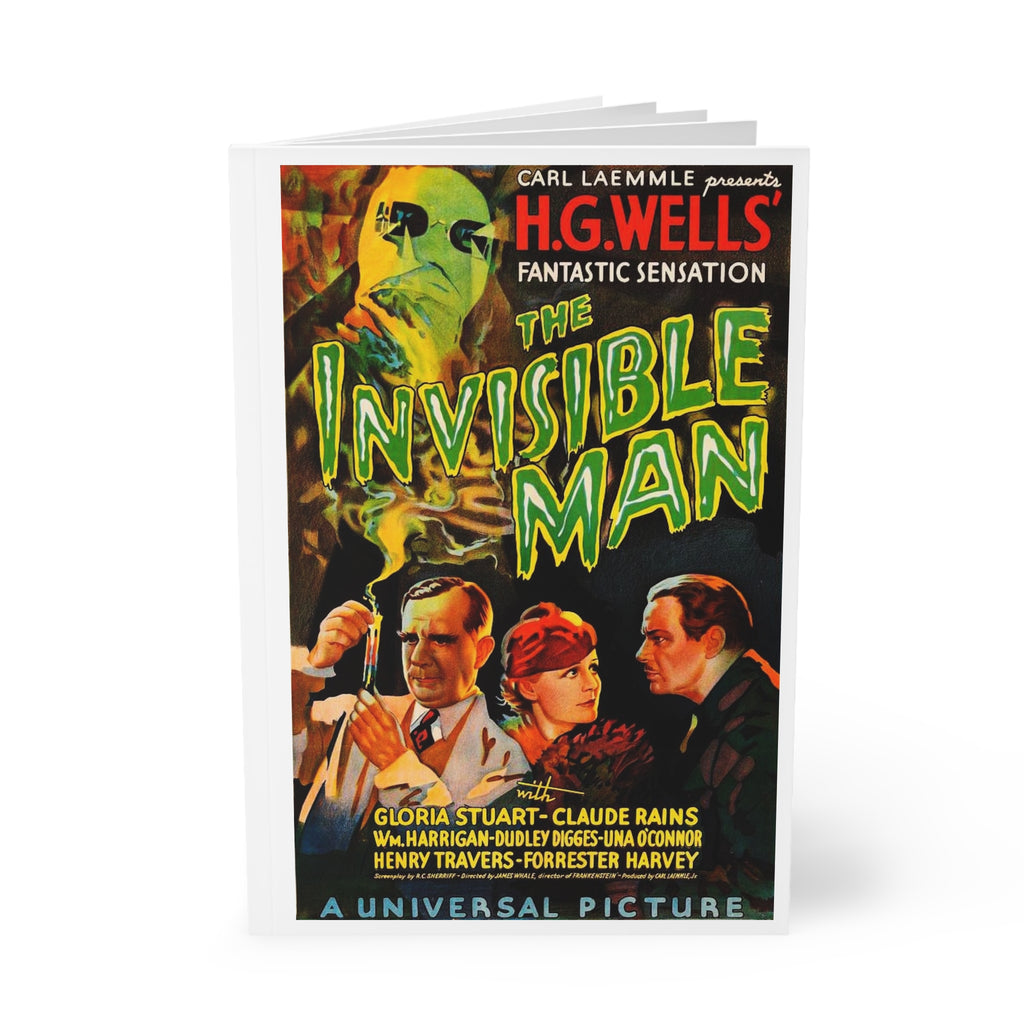 Invisible Man Vintage Movie Poster Notebook — A5 Softcover Journal