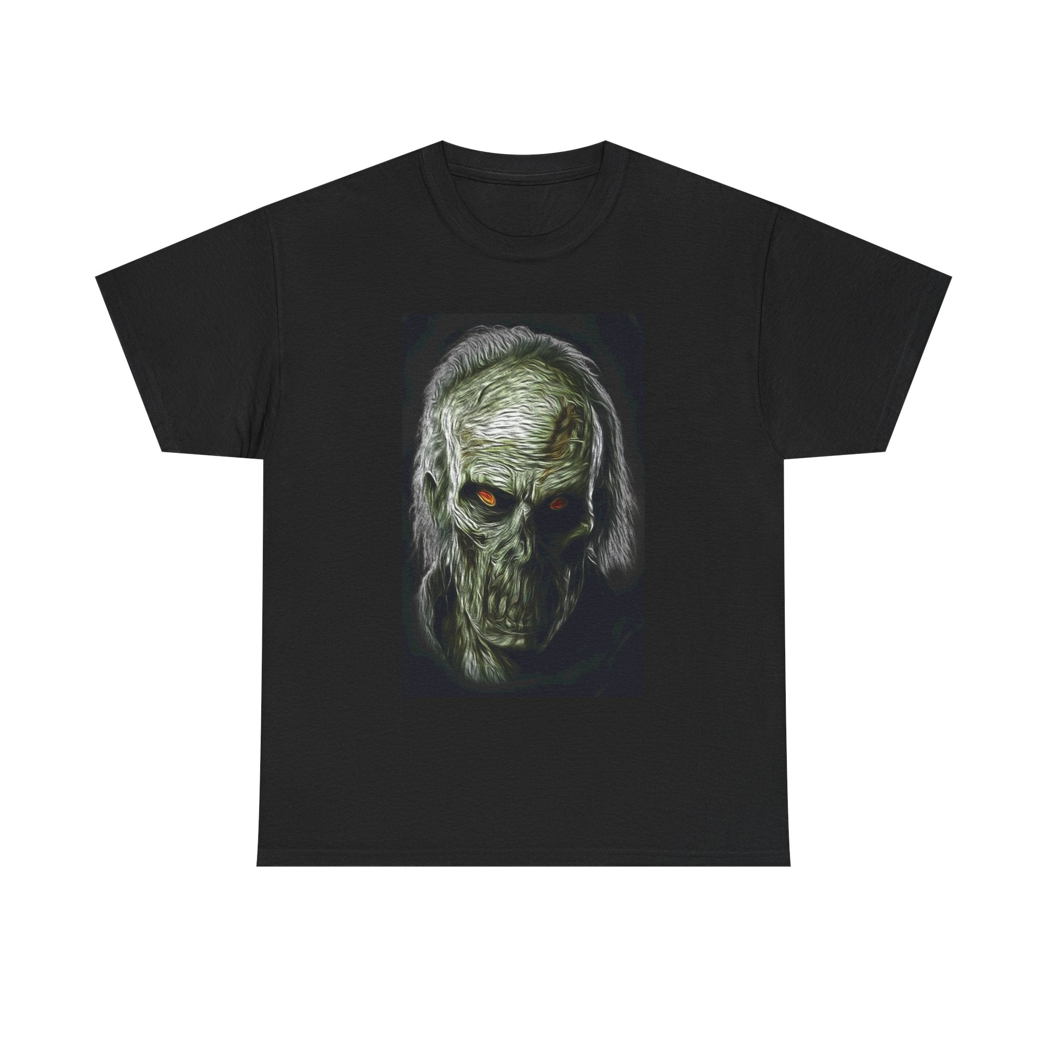 Zombie Horror Skull Tee — Eerie Green Zombie Face Graphic T-Shirt