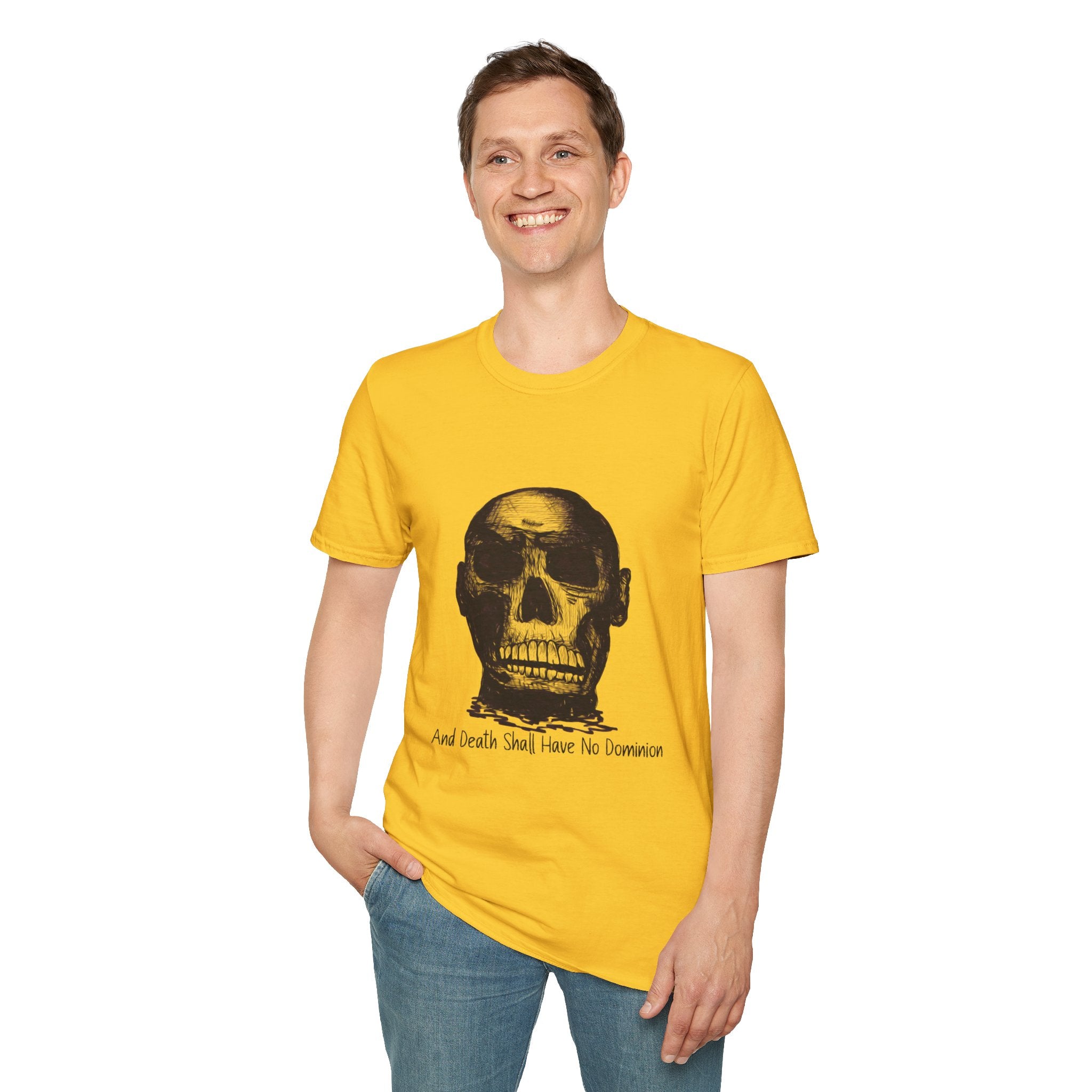 Skull Design by PhatBob. And Death Shall Have No Dominion. Skull Illustration T-Shirt — Bold Vintage Skull Graphic Tee