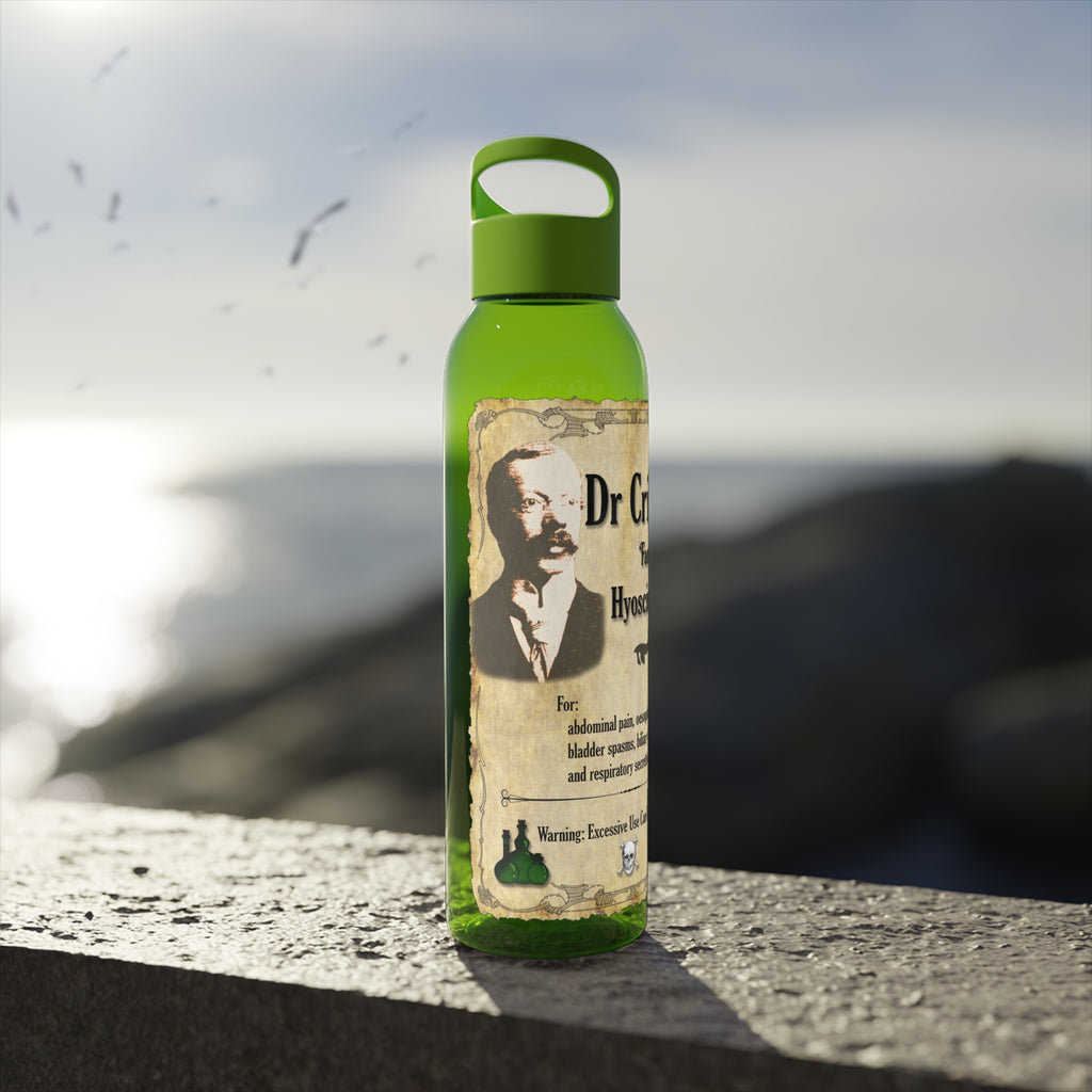 Vintage Apothecary Sky Water Bottle - “Dr Crippen’s Famous Hyoscine Tonic” Design