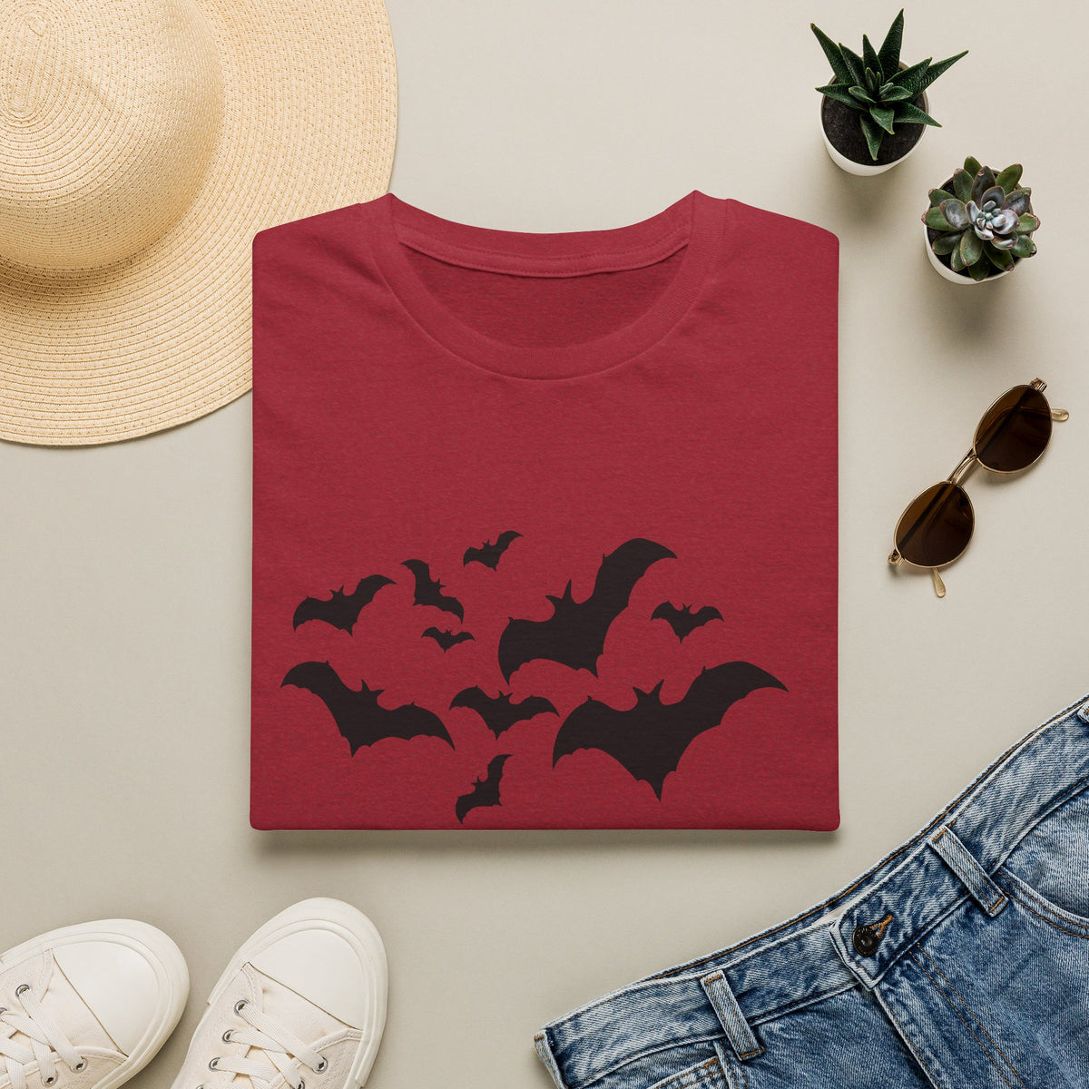 Bat Silhouette T‑Shirt — "Batshit Crazy" Graphic Halloween Tee