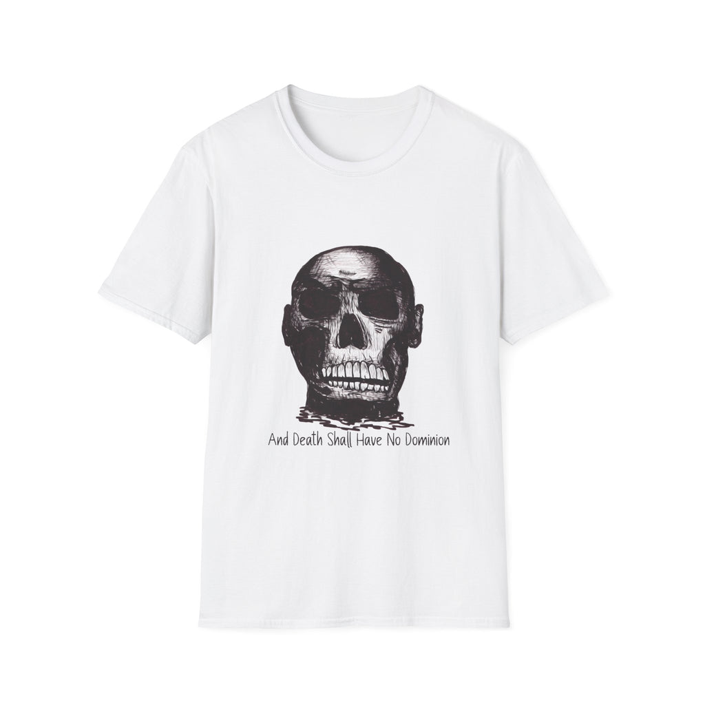 Skull Design by PhatBob. And Death Shall Have No Dominion. Skull Illustration T-Shirt — Bold Vintage Skull Graphic Tee