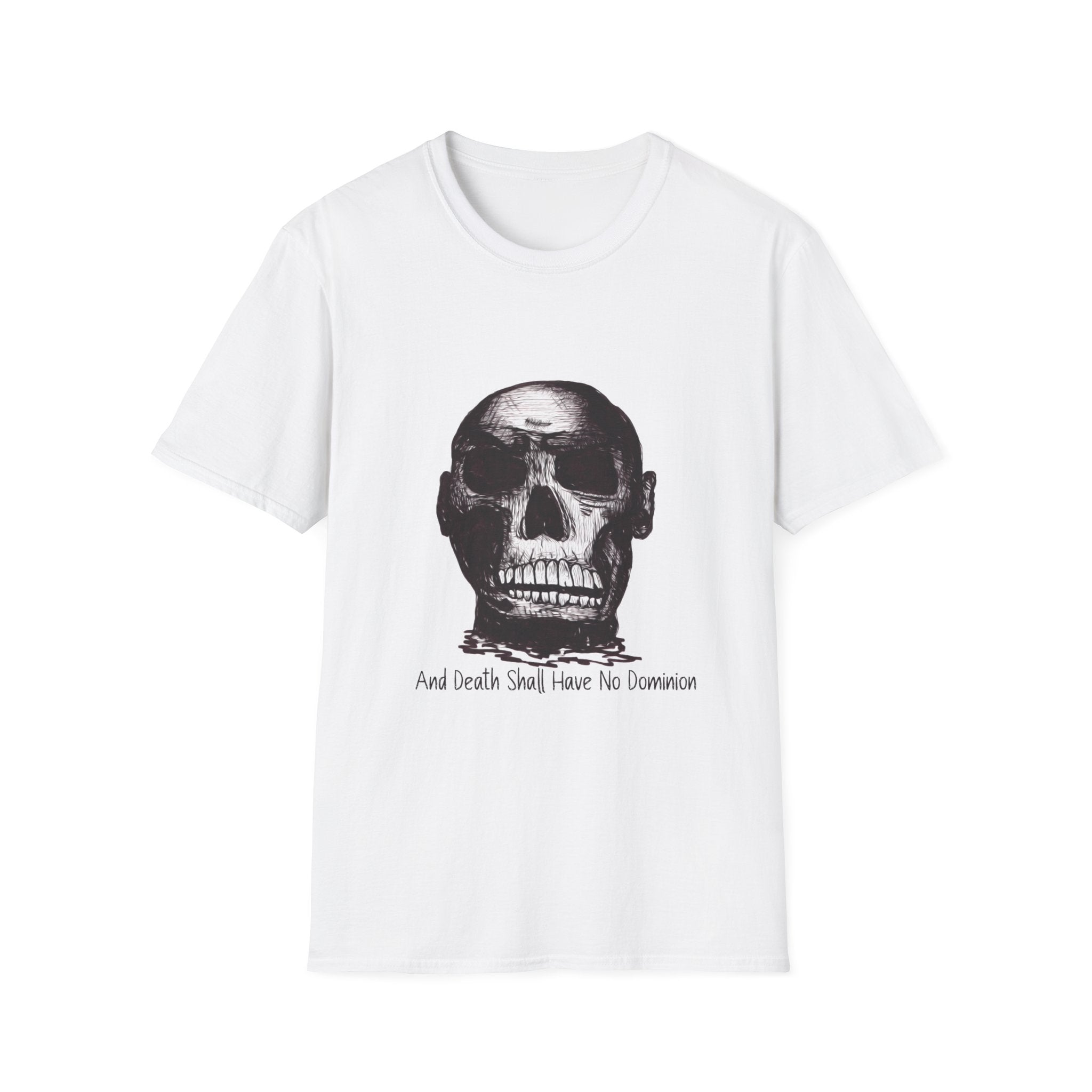 Skull Design by PhatBob. And Death Shall Have No Dominion. Skull Illustration T-Shirt — Bold Vintage Skull Graphic Tee