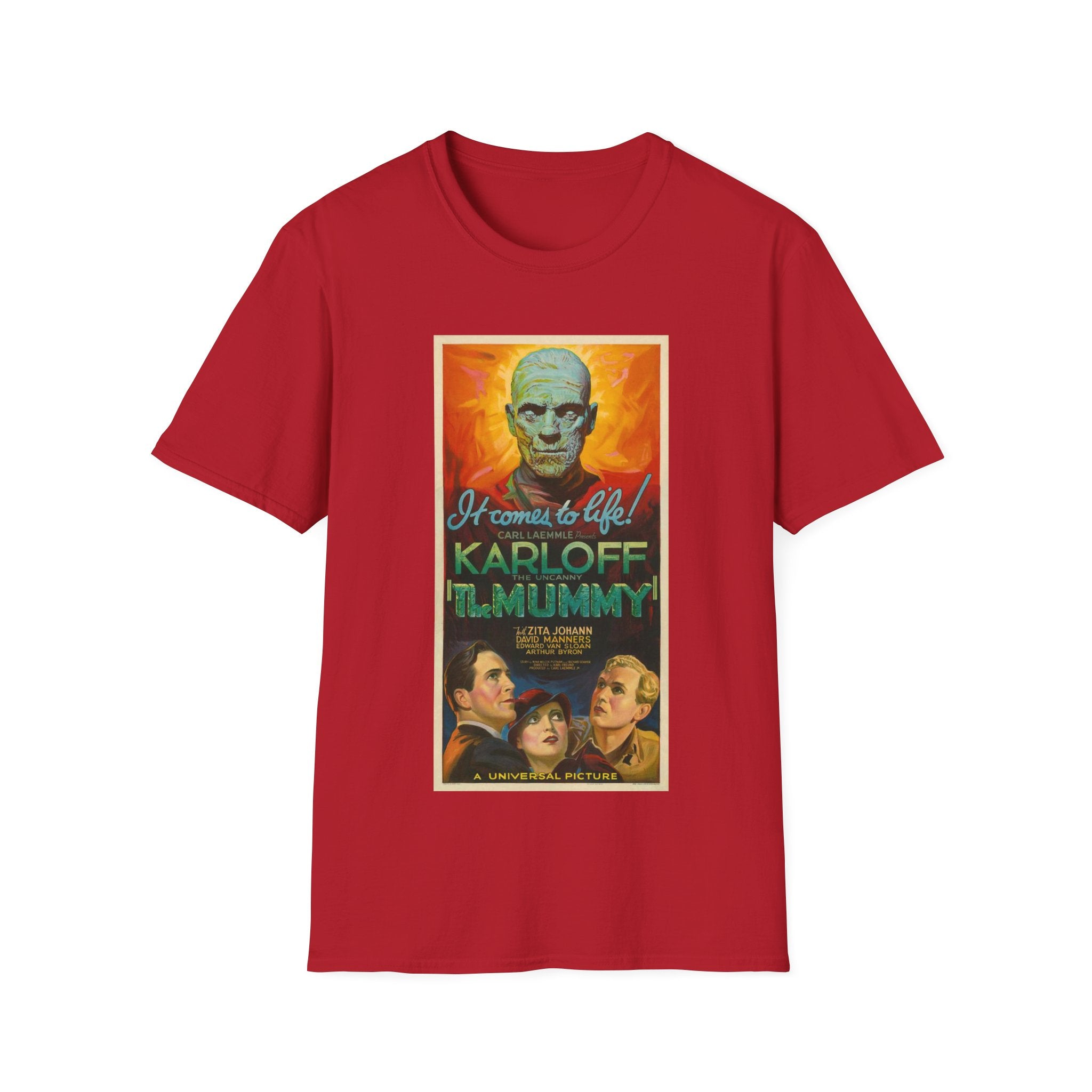 Mummy Movie Poster T‑Shirt — "It Comes to Life!" Classic Boris Karloff Horror Tee
