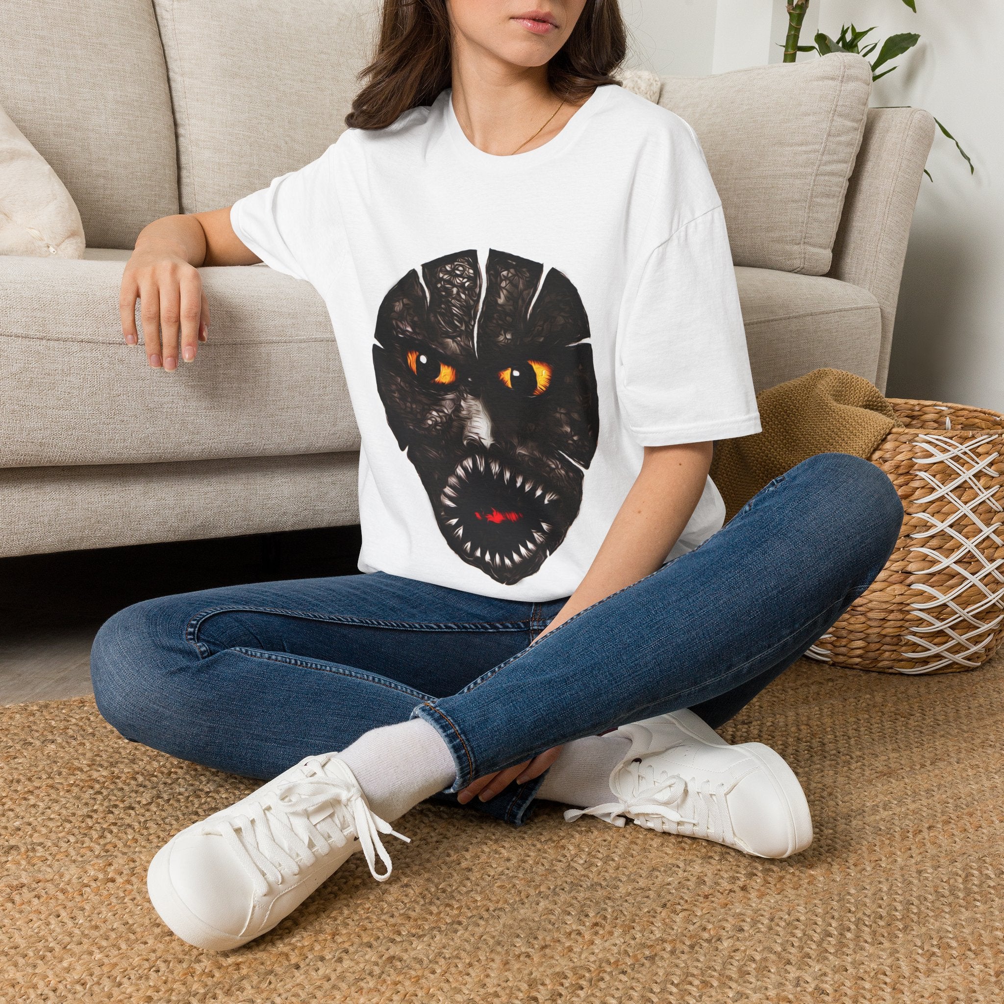 Cracked Face Orange-Eyed Freak T-Shirt — Fierce Graphic Tee