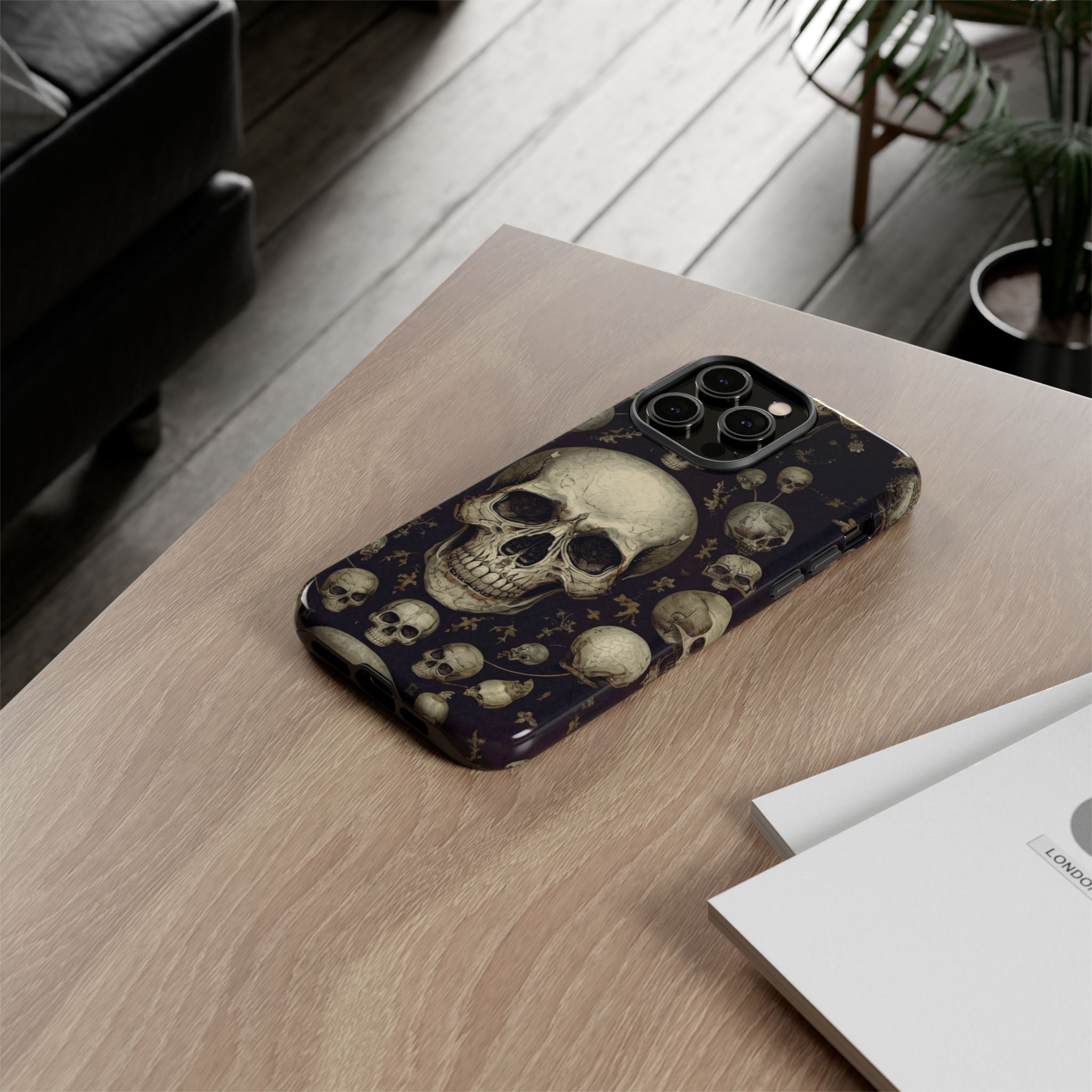 Skull Pattern Phone Case — Gothic Vintage Skull Design for iPhone