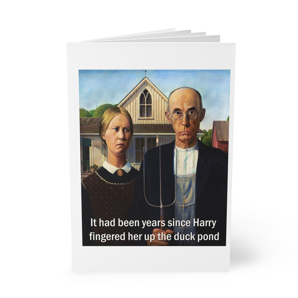 Notebook — Funny Gothic 'Harry Fingered Her Up the Duck Pond' A5 Journal