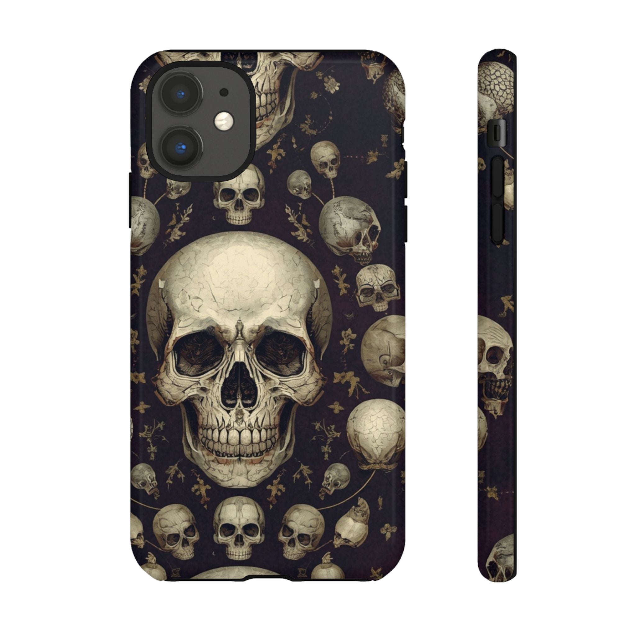 Skull Pattern Phone Case — Gothic Vintage Skull Design for iPhone
