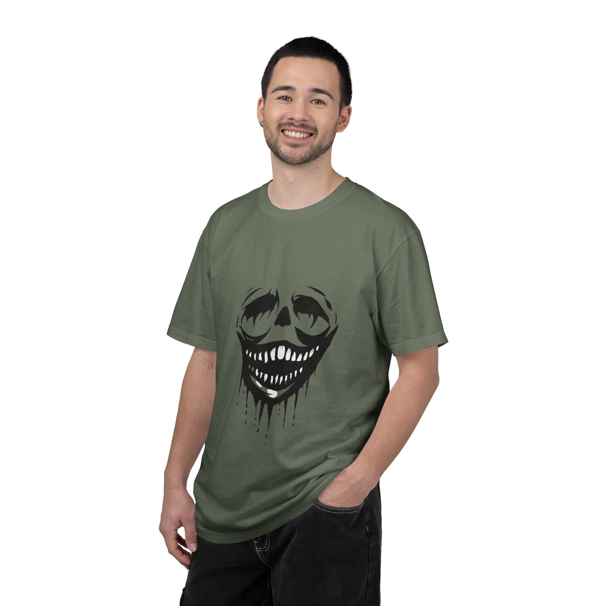 Dripping Skull T-Shirt — Creepy Smiling Face Graphic Tee