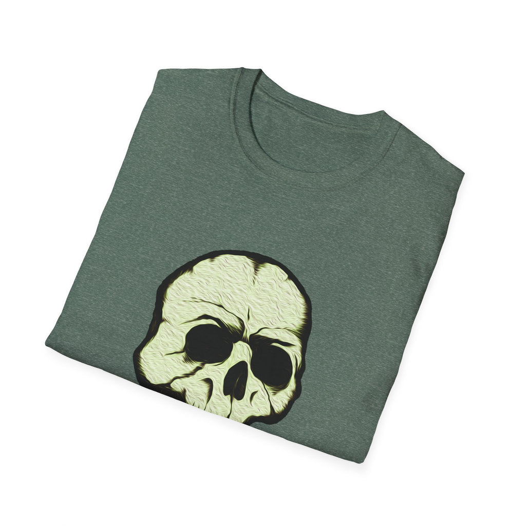 Skull Design T-Shirt — Halloween Neon Skull Graphic Tee