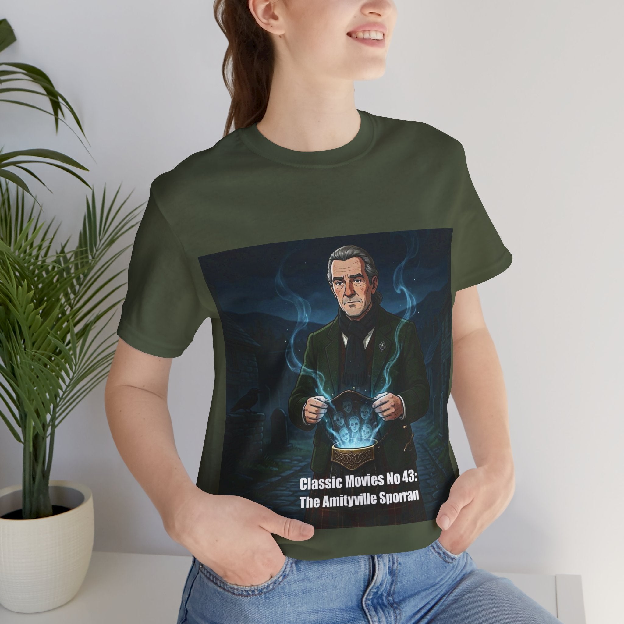Classic Movies No 43 - The Amityville Sporran T-Shirt | Smoky Blue Illustration
