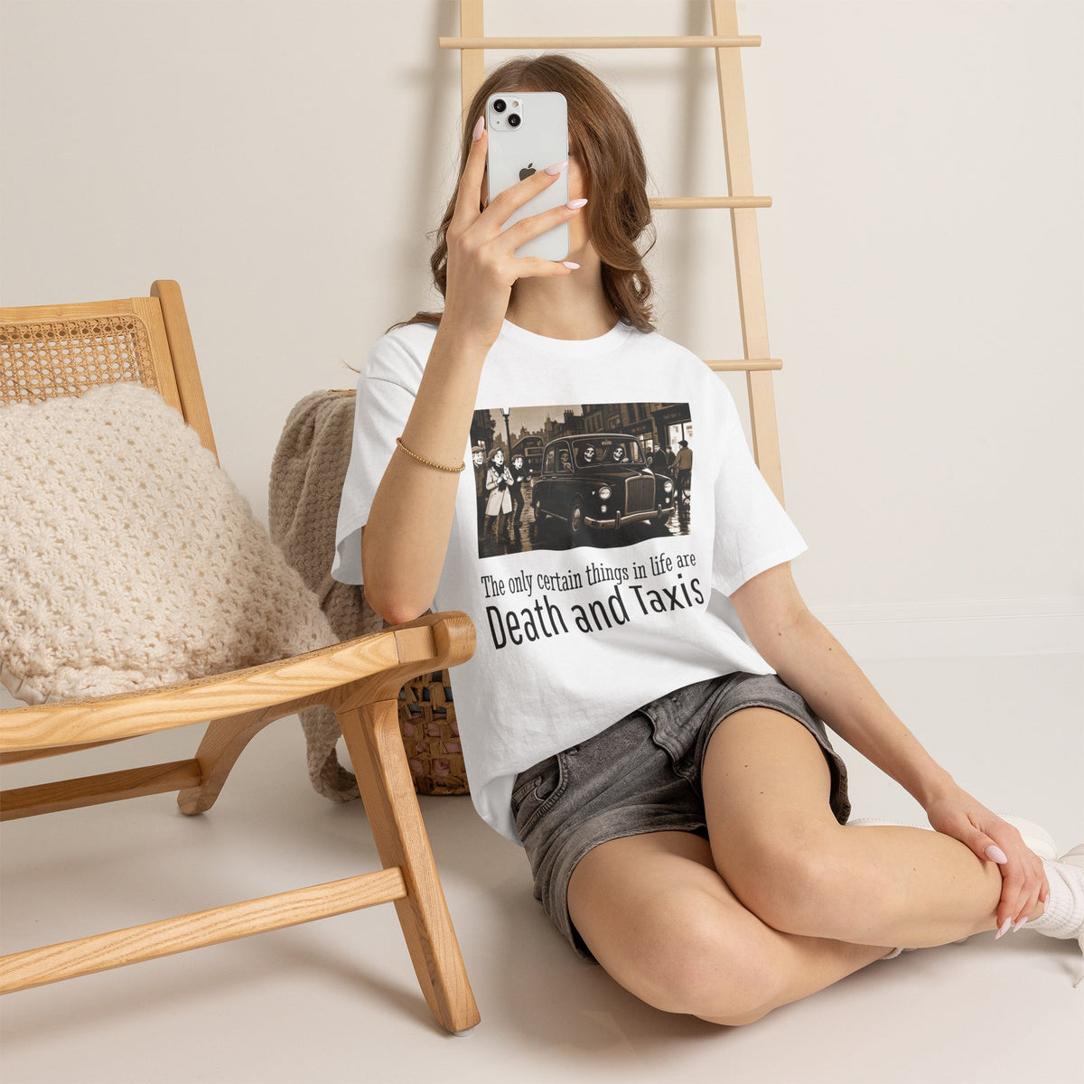 T‑Shirt — "Death and Taxis" Vintage London Cab Tee