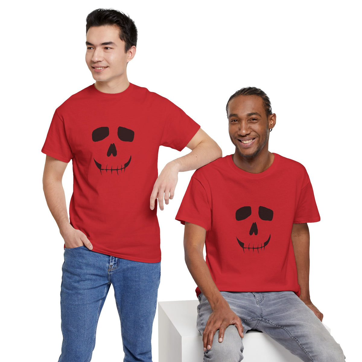 Skull Face Graphic Tee — Minimal Halloween Skull T-Shirt