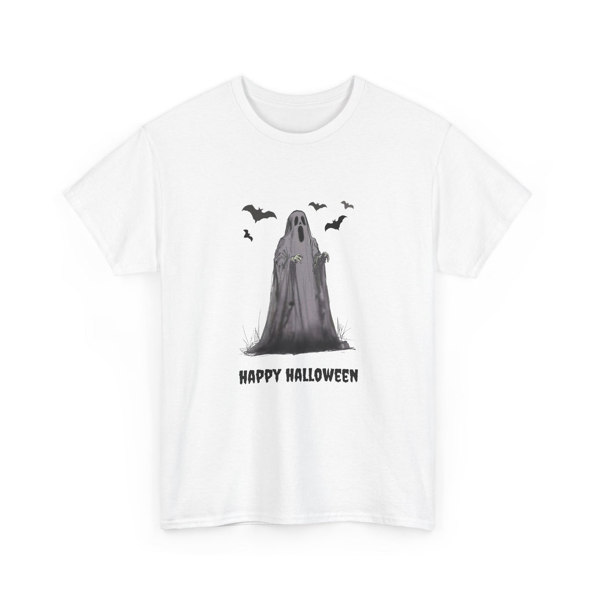 Happy Halloween Ghost Tee — Vintage Spooky Ghost Graphic T-Shirt